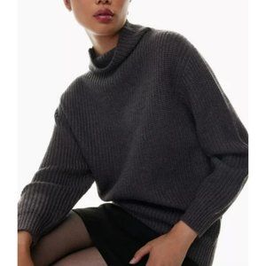 Wilfred Montpellier Merino Wool Turtleneck Sweater Peppercorn Grey Size XS